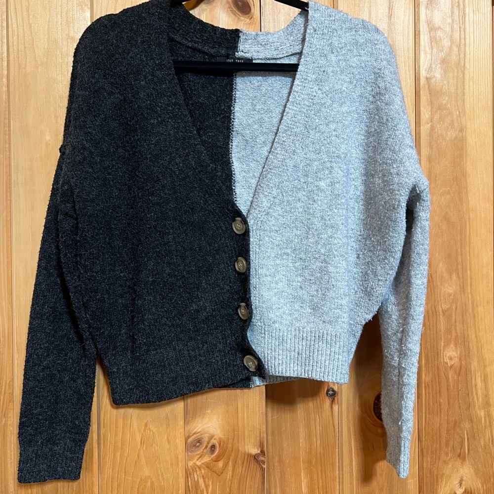 Two-Tone Black and Gray Women's Sweater